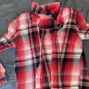 Red plaid flannel.